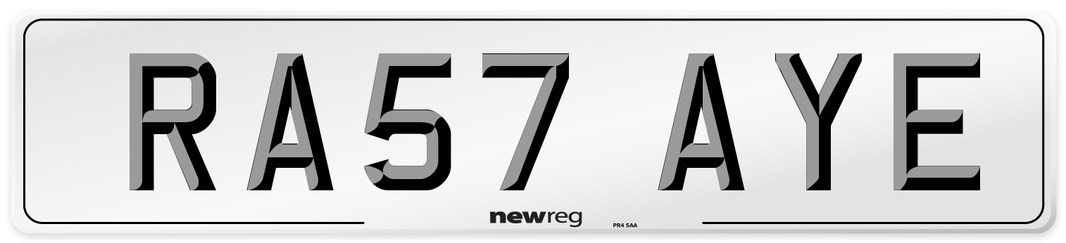 RA57 AYE Number Plate from New Reg